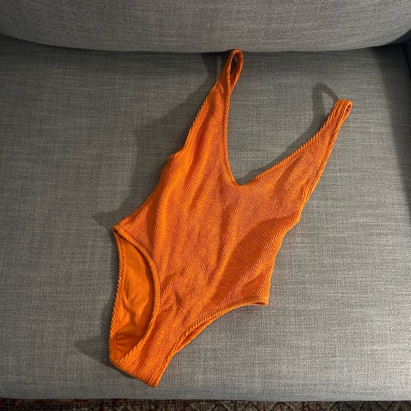 Orange one piece bathing suit - Picture 2 of 4